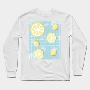 Vintage Lemon Pattern Long Sleeve T-Shirt
